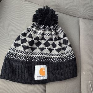 Black and grey Carhartt knit beanie